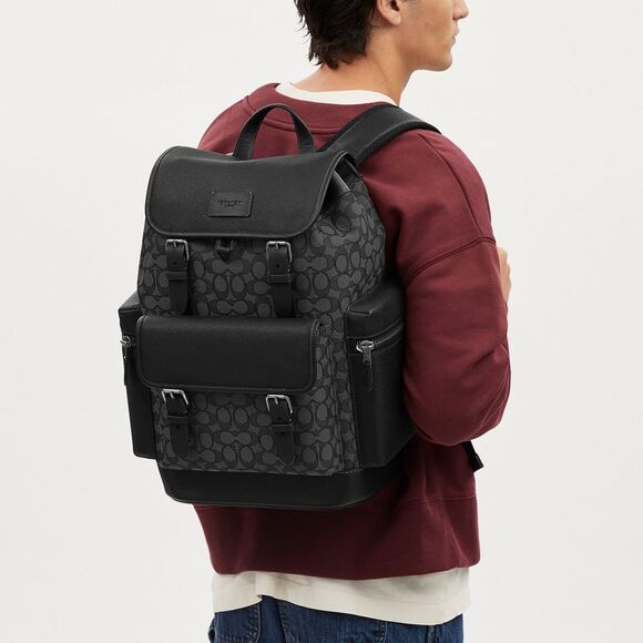 NWT Coach Outlet Sprint Backpack In Signature Jacquard - Picture 4 of 5